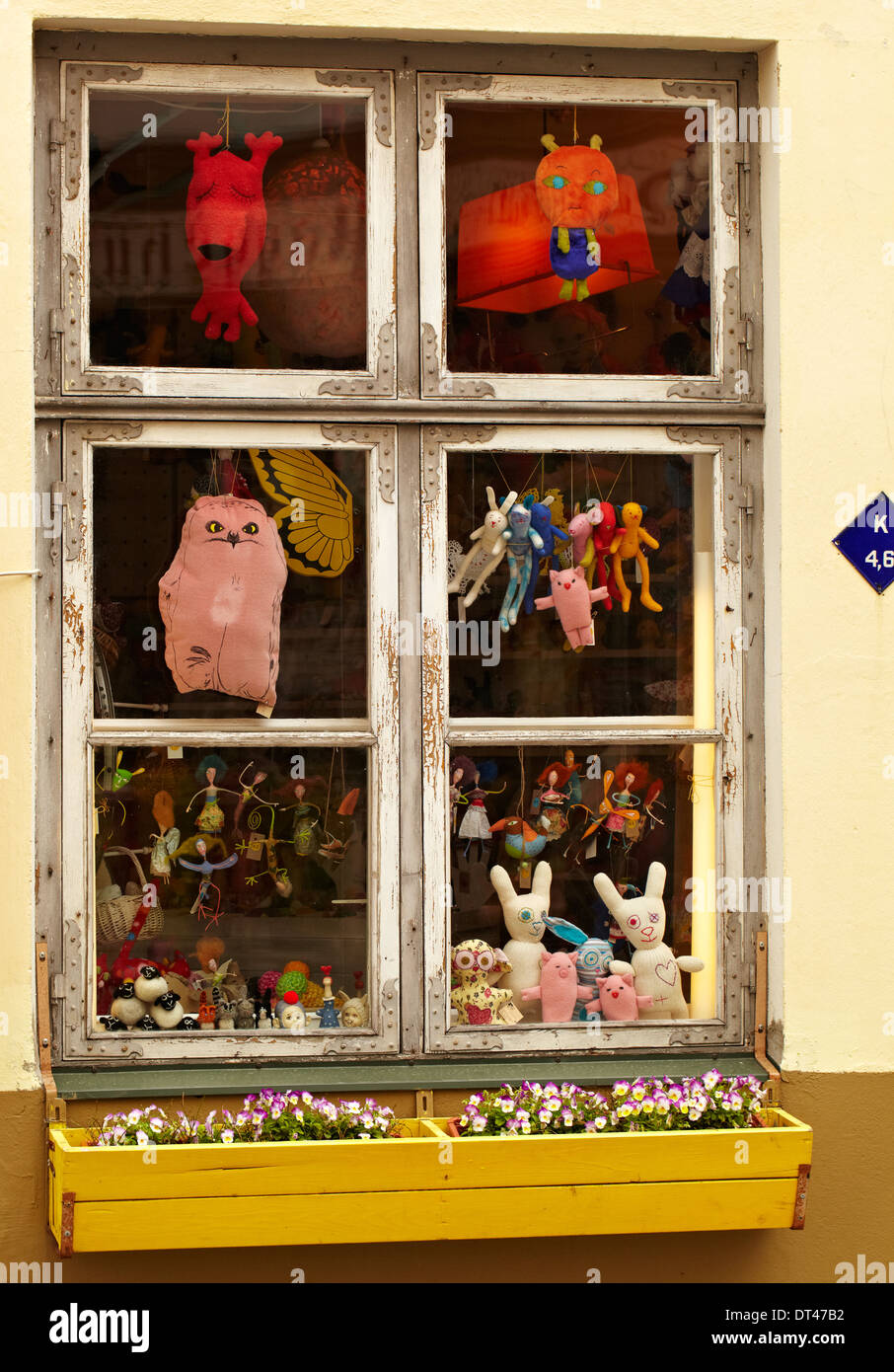 Finestra del negozio di giocattoli Foto Stock