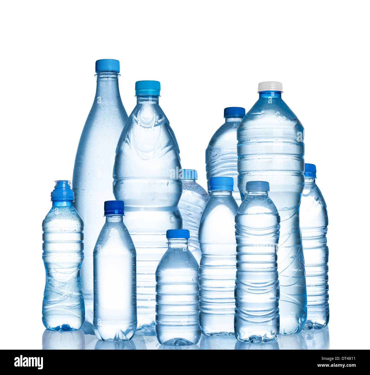 Molti di plastica le bottiglie di acqua Foto Stock