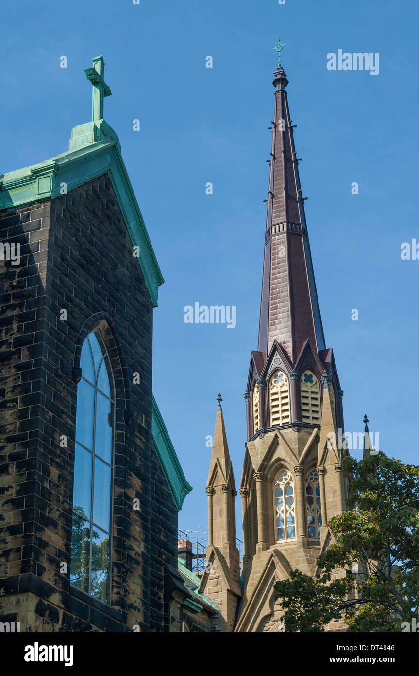 Saint Dunstan's Basilica una chiesa cattolica nel quartiere storico di Charlottetown; Prince Edward Island, Canada. Foto Stock