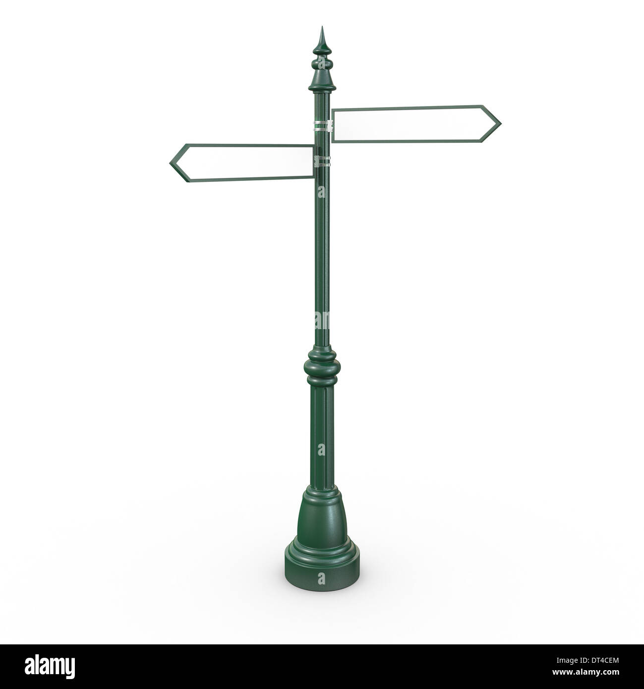 Un classico cartello stradale Post con due segni. Una rivolta a destra e l'altro a sinistra. Foto Stock