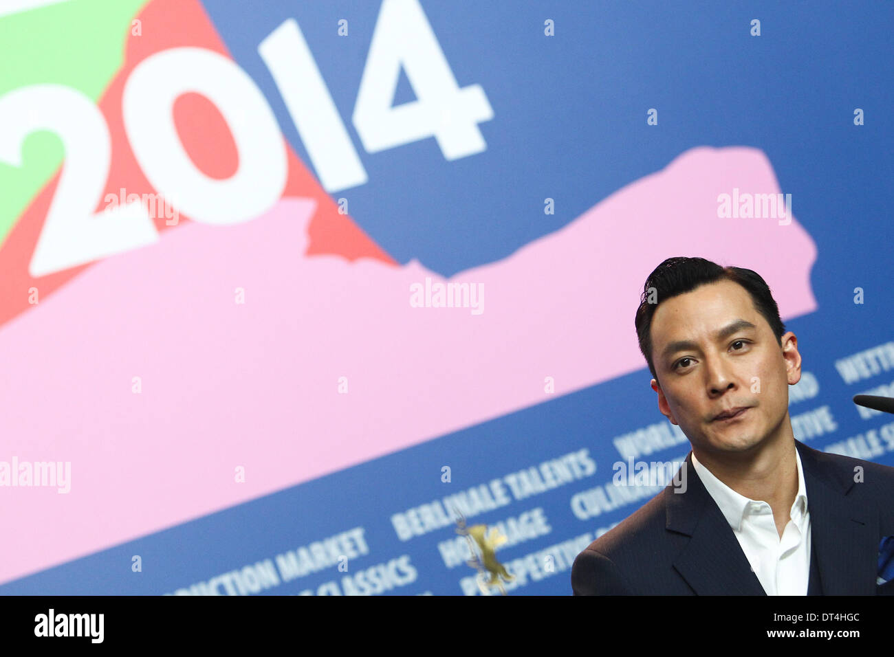 Berlino, Germania. 8 Feb 2014. Attore Daniel Wu partecipa a una conferenza stampa per promuovere il film 'quel demone nell' Al sessantaquattresimo Berlinale Festival Internazionale del Cinema di Berlino, Germania, il 8 febbraio 2014. Credito: Zhang ventola/Xinhua/Alamy Live News Foto Stock