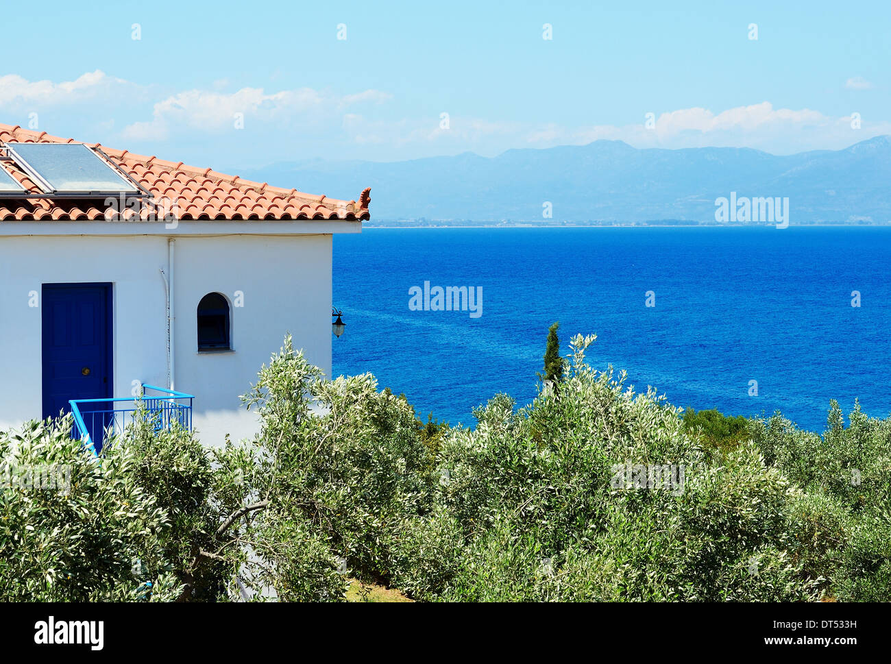 Stile tradizionale villa di hotel di lusso, Peloponnes, Grecia Foto Stock