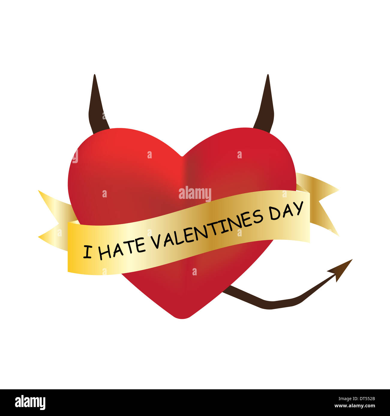 Io odio il giorno di san valentino testo sul cuore, illustrazione  vettoriale Foto stock - Alamy