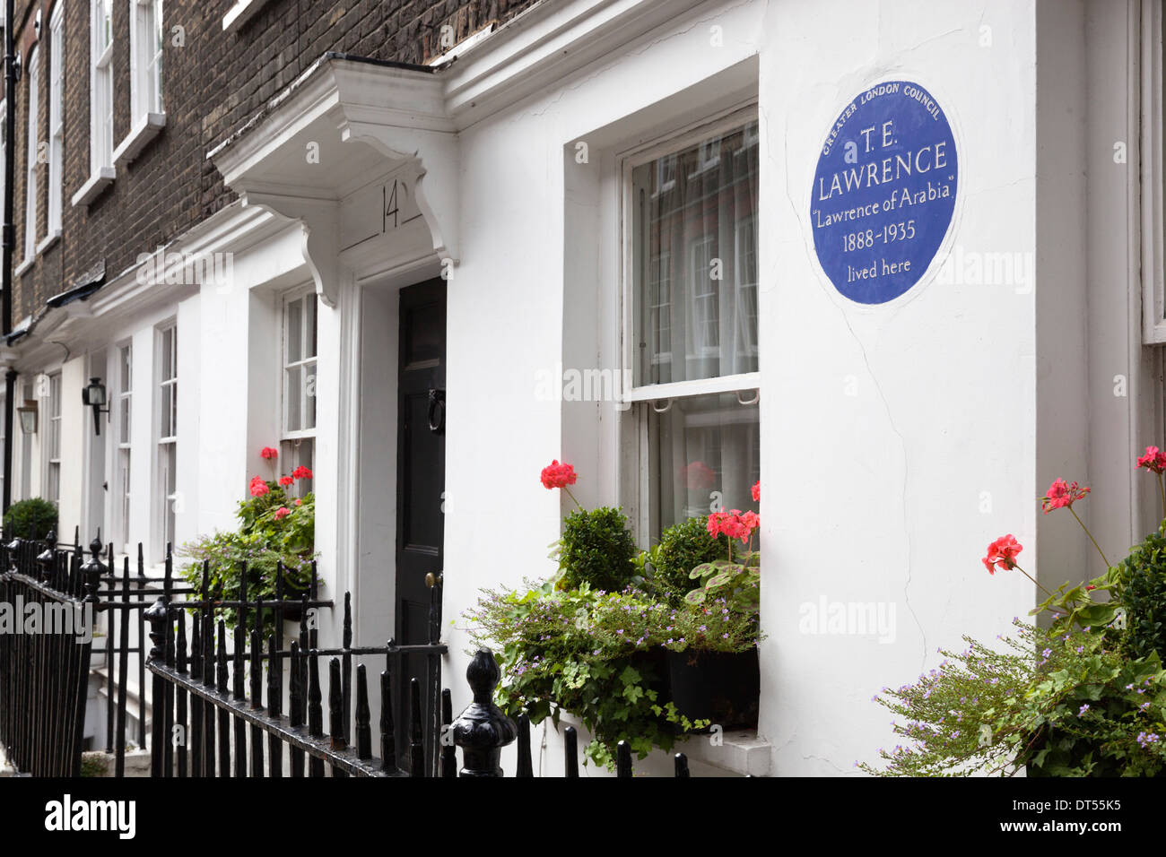 Ex casa di T. E. Lawrence 'Lawrence d'Arabia,' 14 Barton Street, Westminster SW1, London, Regno Unito Foto Stock