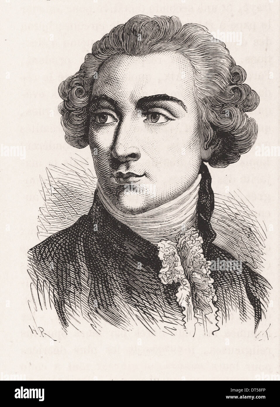 Ritratto di Pierre Choderlos de Laclos - Incisione francese del XIX secolo Foto Stock