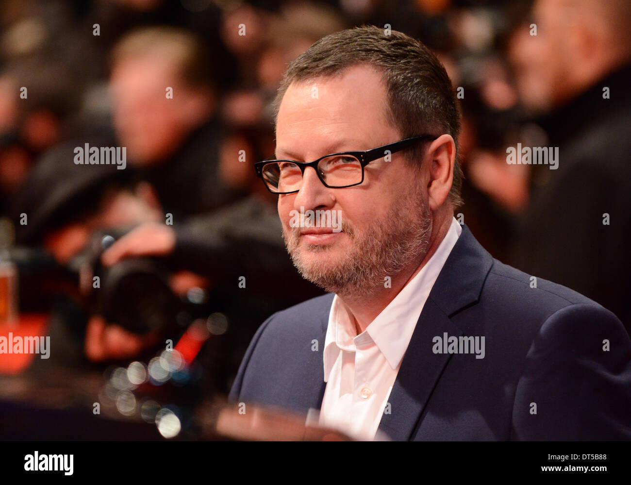 Berlino, Germania. Il 9 febbraio, 2014. Lars von Trier assiste il 'Nymphomaniac Volume I' Premiere al sessantaquattresimo Berlinale annuale Festival Internazionale del Film alla Berlinale Palast il 9 febbraio 2014 a Berlino, Germania. Credito: Janne Tervonen/Alamy Live News Foto Stock