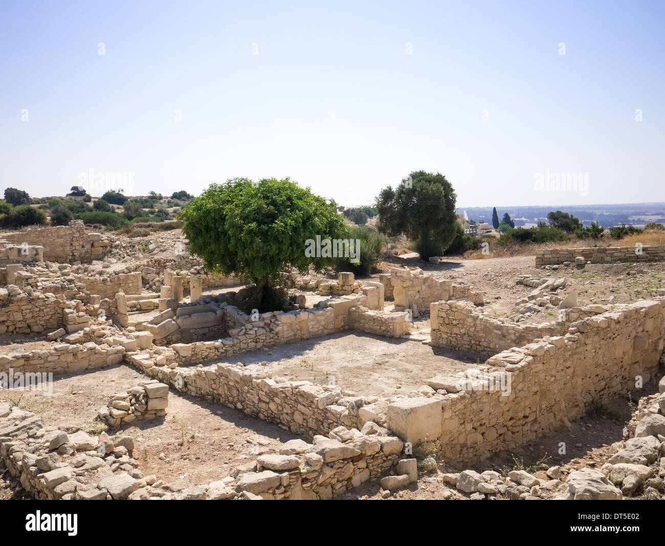 Resti di antichi Kourion (curio) sull'isola Mediterranea di Cipro Foto Stock