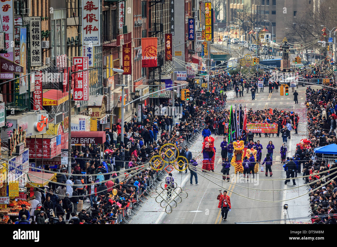 Il nuovo anno lunare festa celebrata in Manhattan Chinatown. Foto Stock