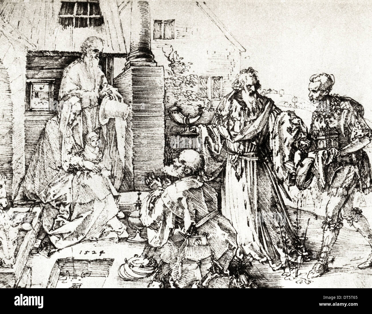 Adorazione dei Magi disegno da Albrecht Durer circa 1507 artista tedesco 1471 - 1528 Foto Stock