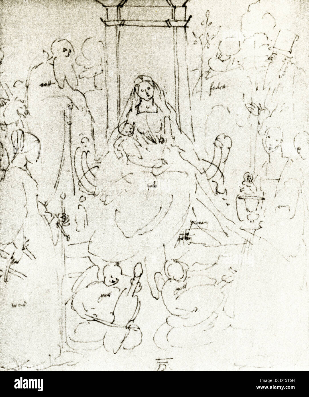 Madonna con otto santi disegno da Albrecht Durer circa 1522 artista tedesco 1471 - 1528 Foto Stock