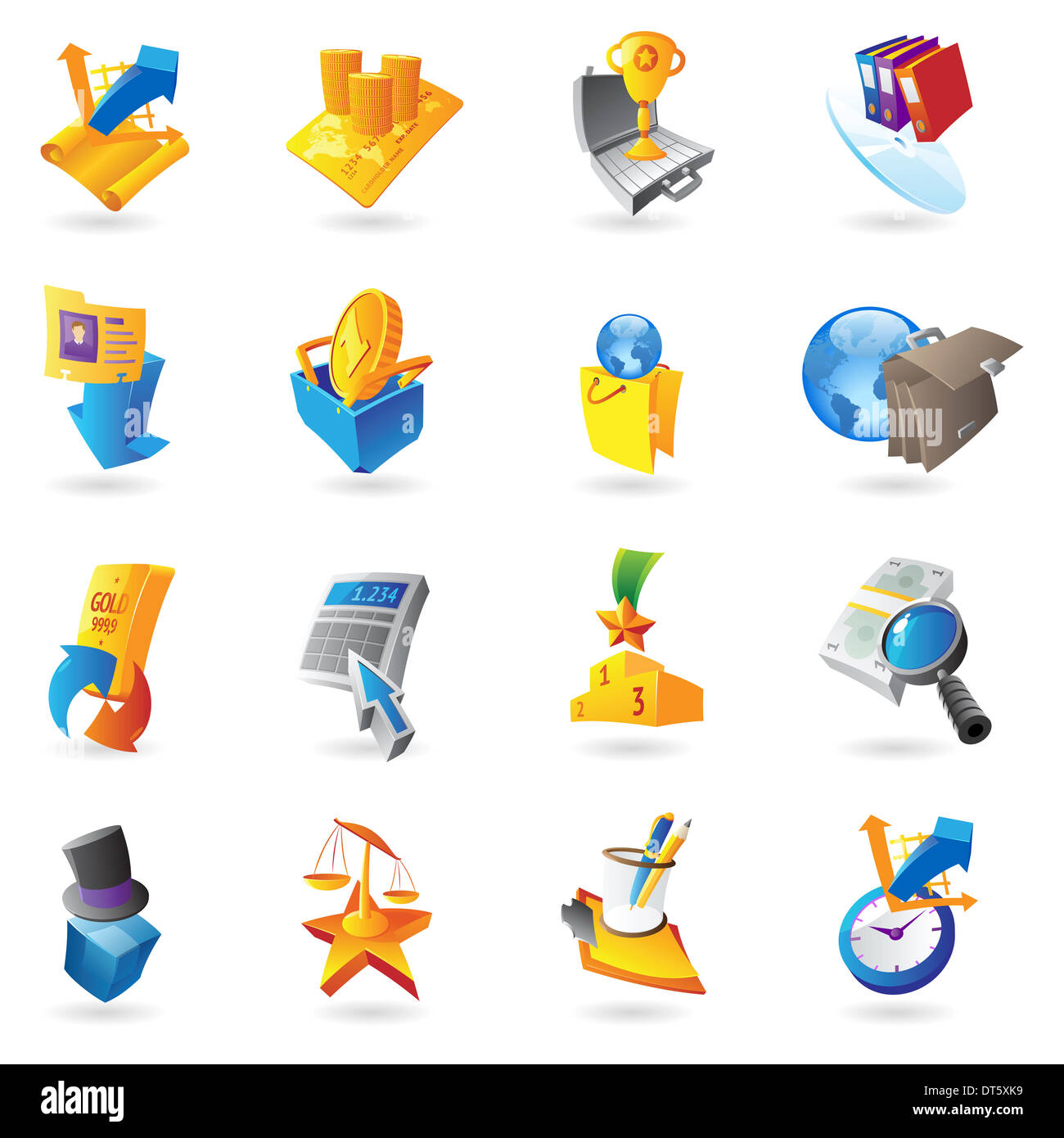 Icone per affari e finanza. Foto Stock