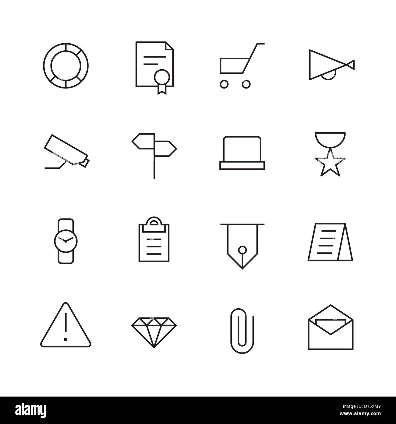 Sottile linea di icone per Affari e finanza. Versione Raster. Foto Stock