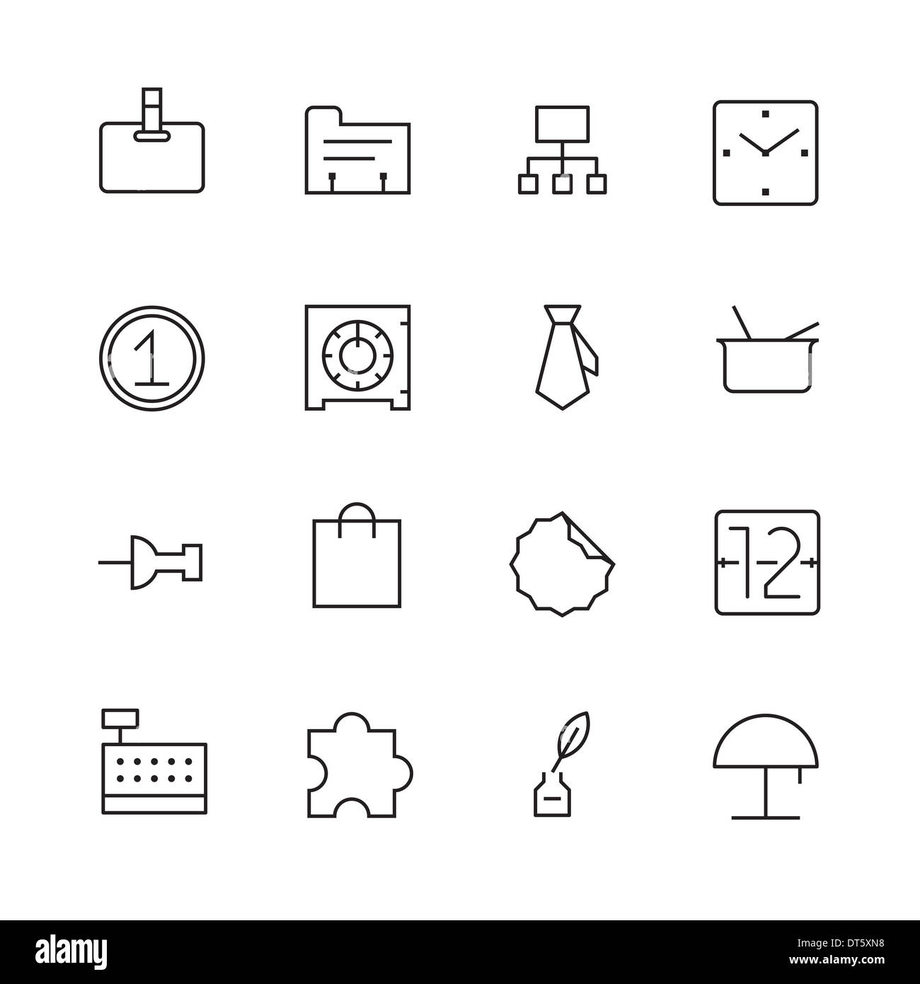 Sottile linea di icone per Affari e finanza. Versione Raster. Foto Stock