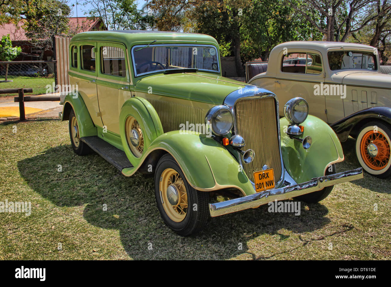 RUSTENBURG, SUD AFRICA - 9 settembre: un verde 1933 Dodge sei serie DP Sedan Foto Stock