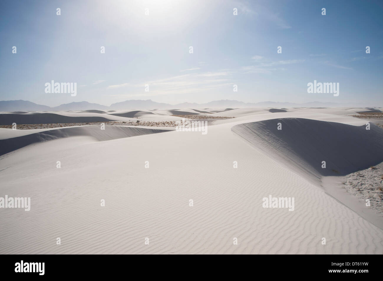 Il rotolamento dune di sabbia, sabbie bianche, Nuovo Messico, STATI UNITI D'AMERICA Foto Stock