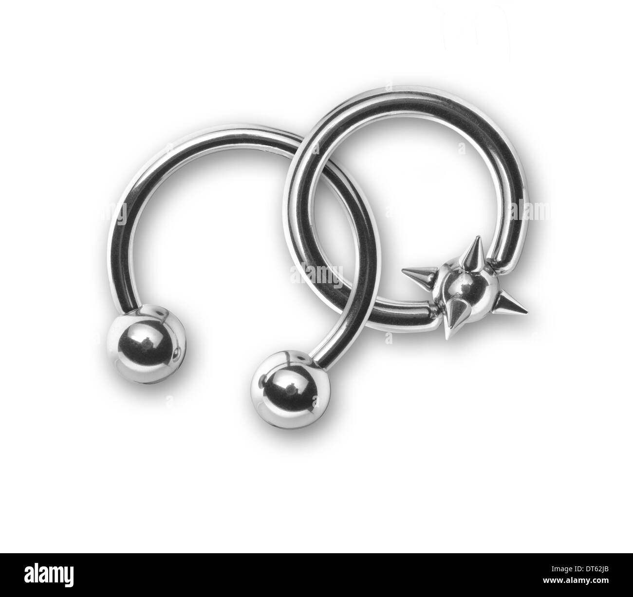 Piercing isolati su sfondo bianco Foto Stock Piercing isolati su sfondo bianco Foto Stock