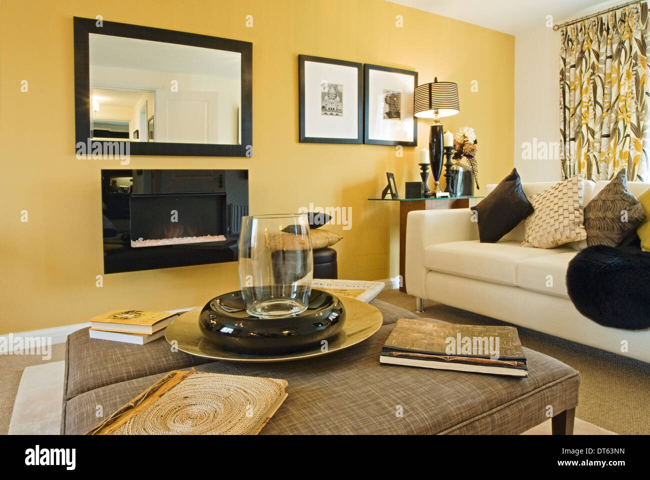 Arredate in stile moderno e living room / lounge Foto Stock