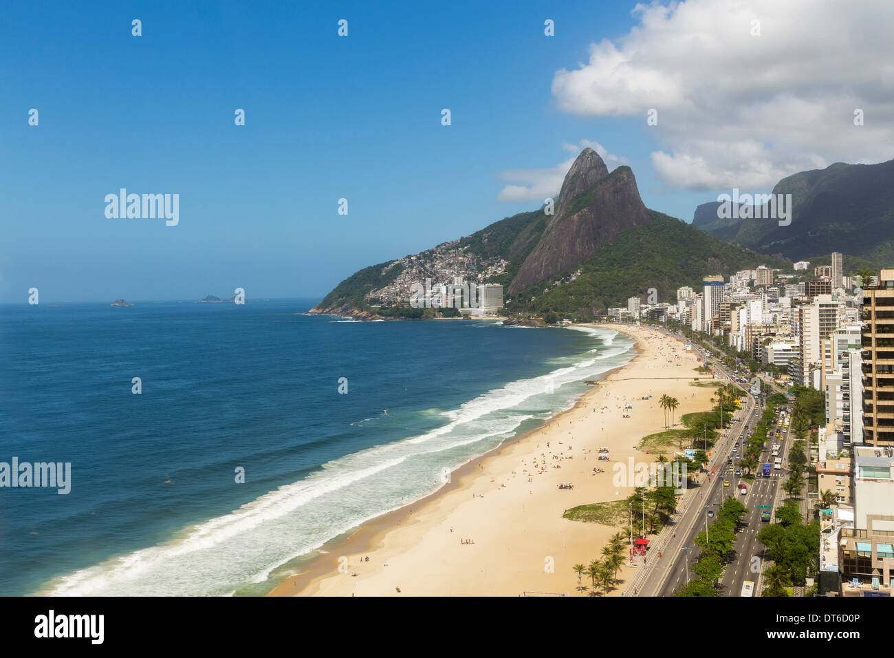 Vista della spiaggia di Ipanema, Rio de Janeiro, Brasile Foto Stock