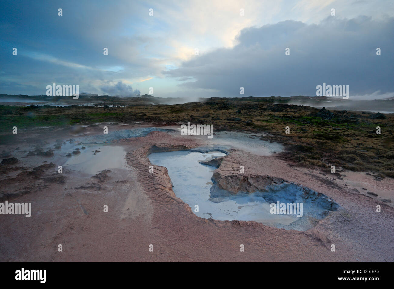 Gunnuhver attività geotermica Islanda Foto Stock