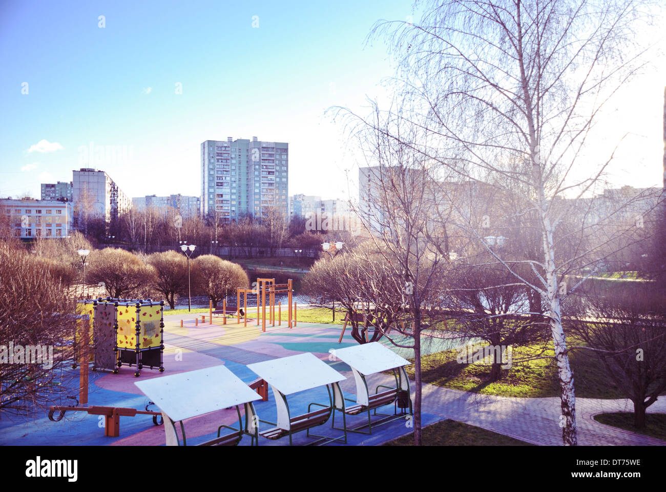 Parco giochi per bambini a Mosca, Russia Foto Stock