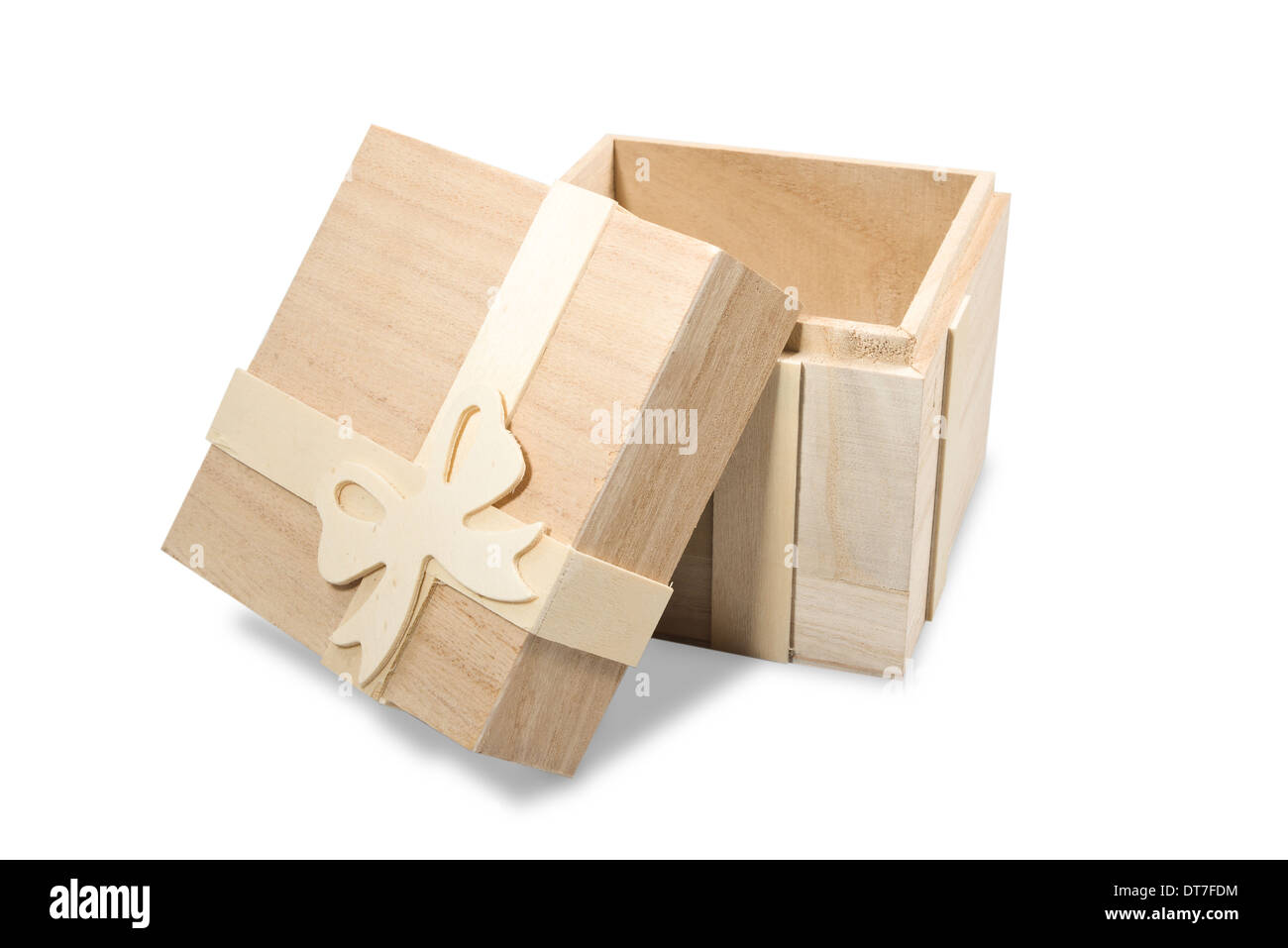 Piccolo scatolo in legno. In legno essenziali confezione regalo Foto Stock