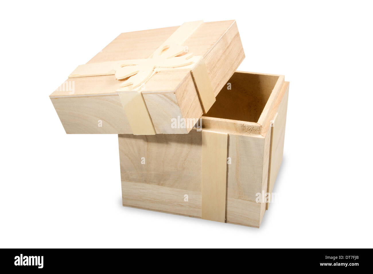 Piccolo pacchetto di legno. In legno essenziali confezione regalo Foto Stock