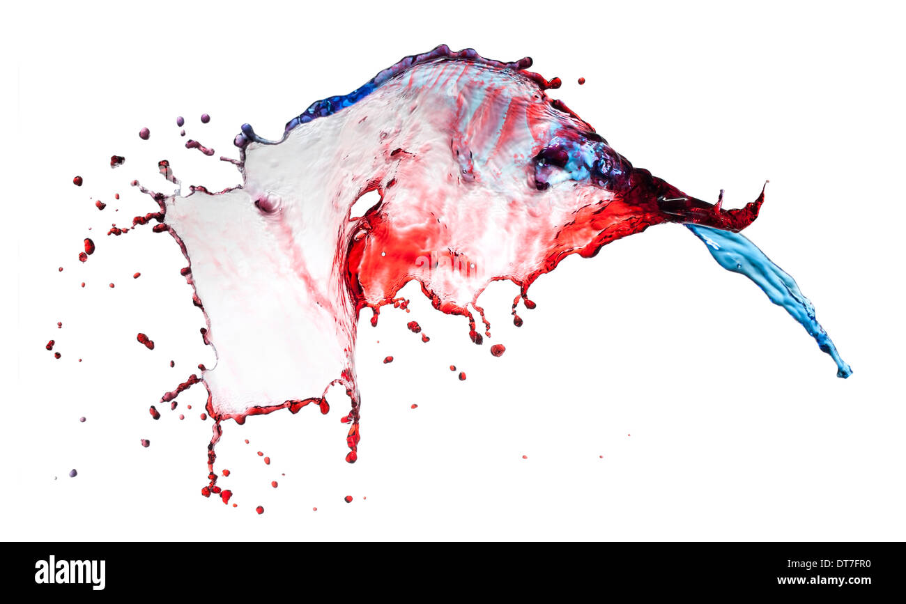 Flying schizzi di colori misti Foto Stock