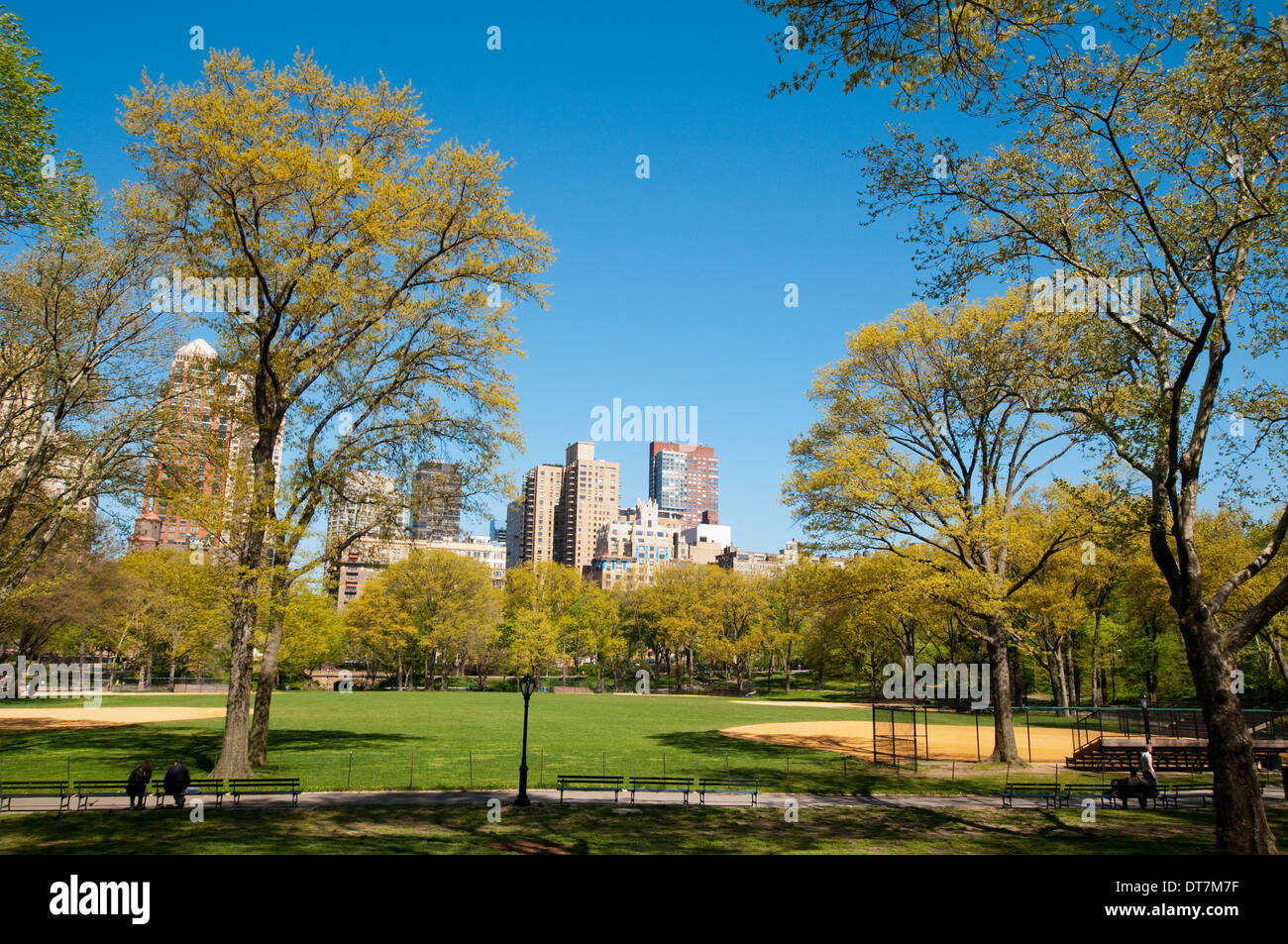Una giornata di sole durante il tempo di primavera nel Central Park di New York City STATI UNITI D'AMERICA Foto Stock