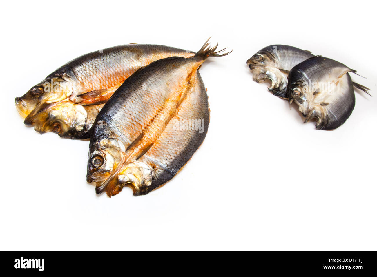 Tinti e non-tinto scozzese con salmone affumicato isolato su un bianco di sfondo per studio. Foto Stock