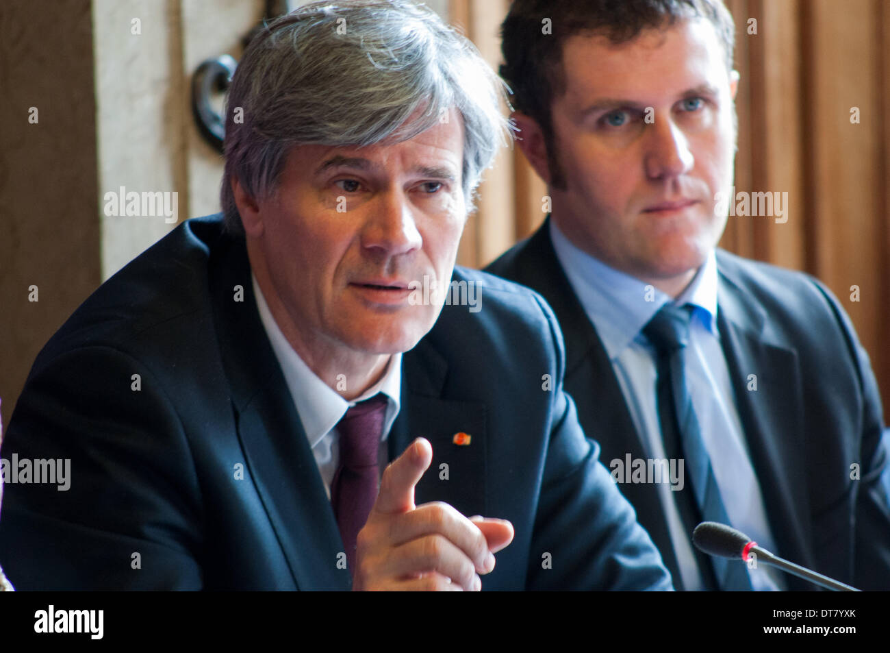 Parigi, Francia. Xi Febbraio, 2014. Stéphane Le Foll, Minitre francese dell'agricoltura, Parigi, XI Febbraio 2014. Credito: Laurent Poinet/Alamy Live News Foto Stock
