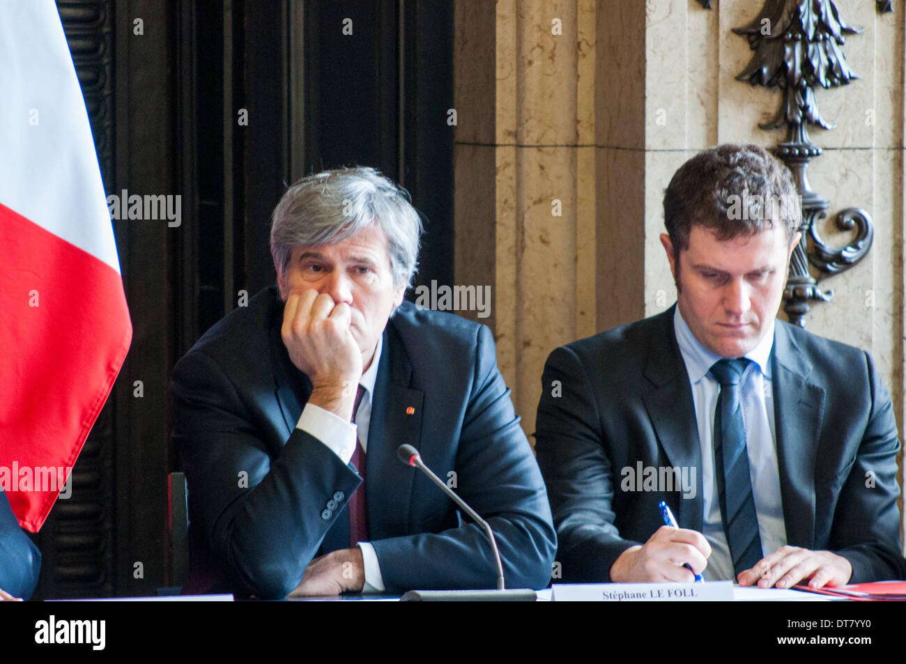 Parigi, Francia. Xi Febbraio, 2014. Stéphane Le Foll, Francese Ministre dell agricoltura, Parigi, 11 febbraio 2014. Credito: Laurent Poinet/Alamy Live News Foto Stock