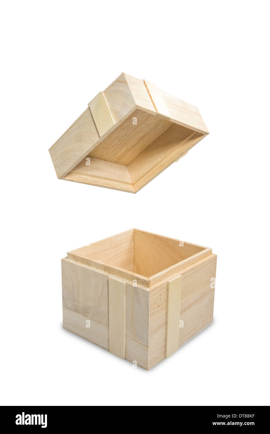 Piccolo pacchetto di legno. In legno essenziali confezione regalo Foto Stock