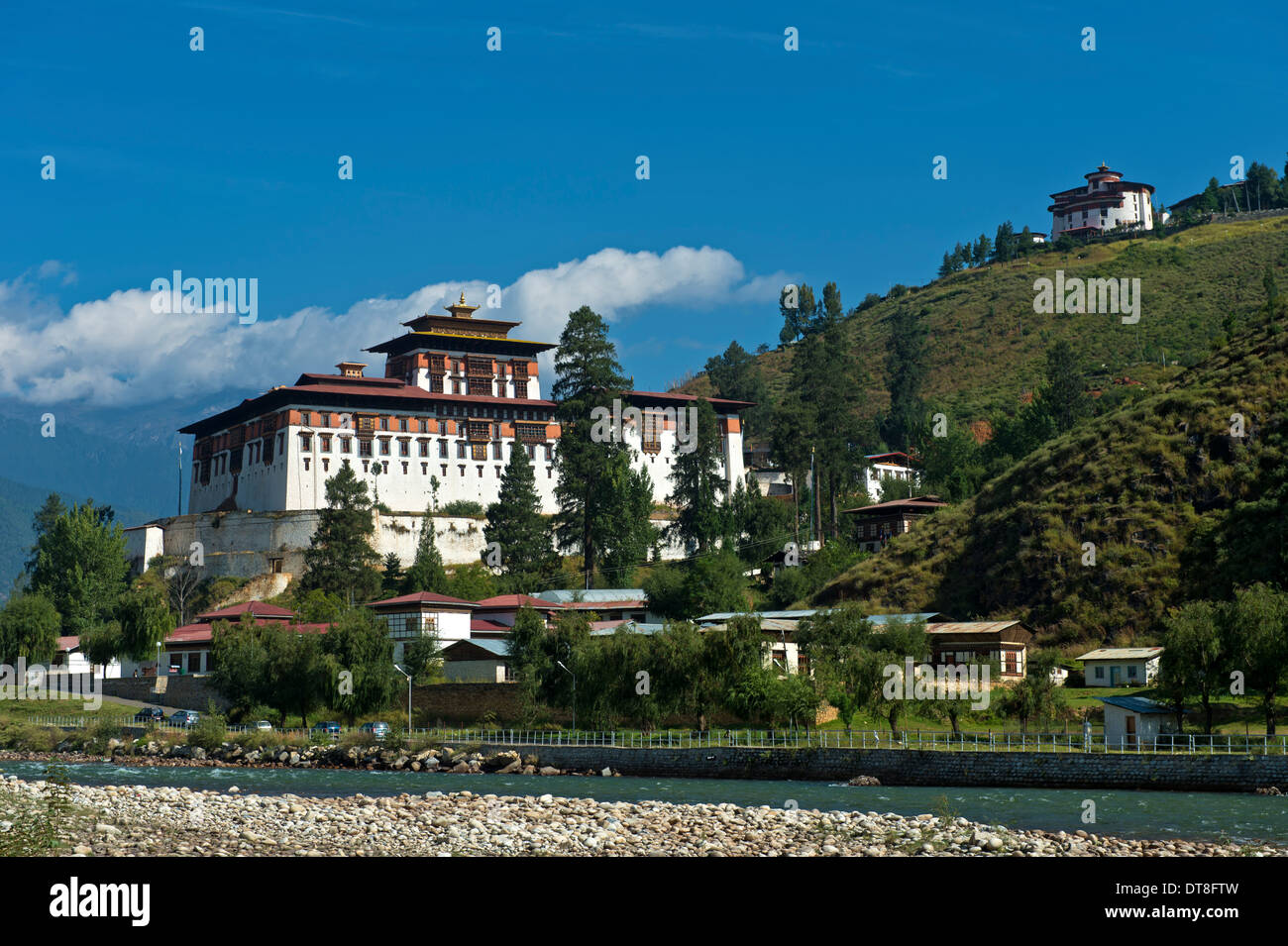 Rinpung Dzong, Drukpa Kagyu monastero buddista e fortezza, Paro, Bhutan Foto Stock