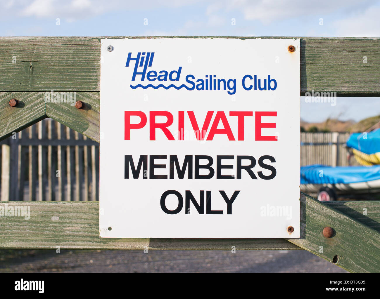 Segno Collina Testa sailing club membri privati solo a Titchfield Haven Southern England Regno Unito Foto Stock