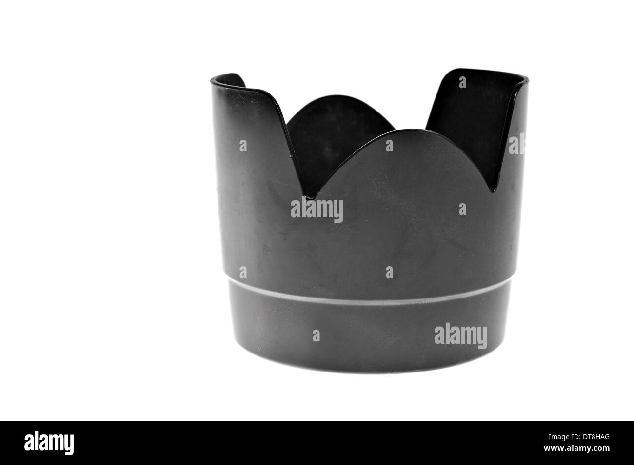 Di seconda mano nera cappa lente isolati su sfondo bianco Foto Stock