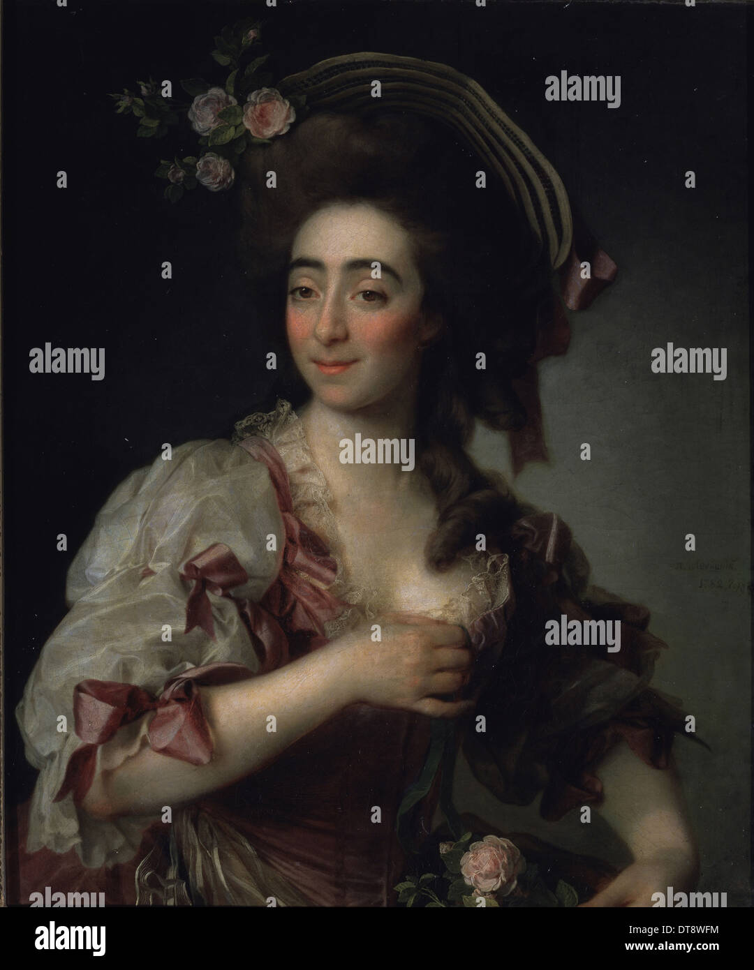 Ritratto della cantante lirica Anna Davia Bernucci, 1782. Artista: Levitsky, Dmitri Grigorievich (1735-1822) Foto Stock