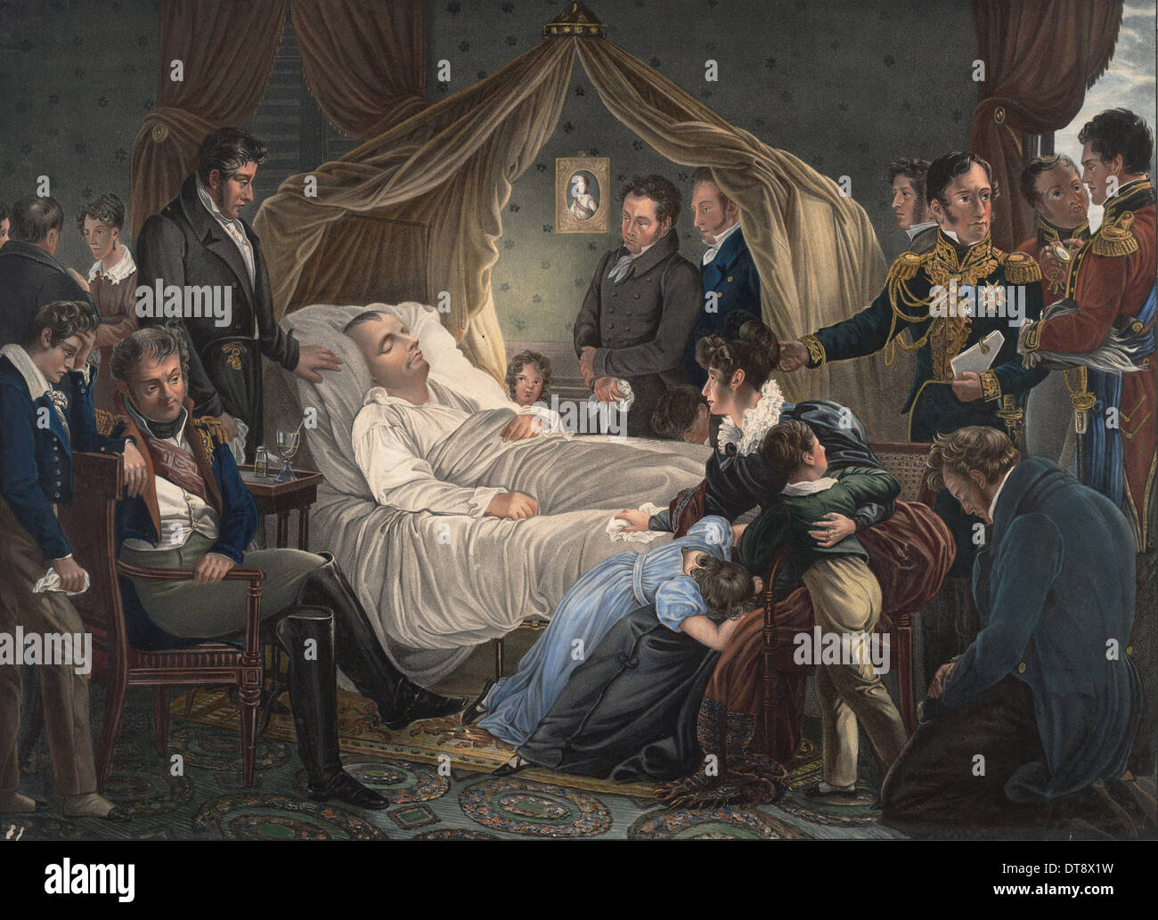 La morte di Napoleone, 1825. Artista: Steuben, Charles de (1788-1856) Foto Stock
