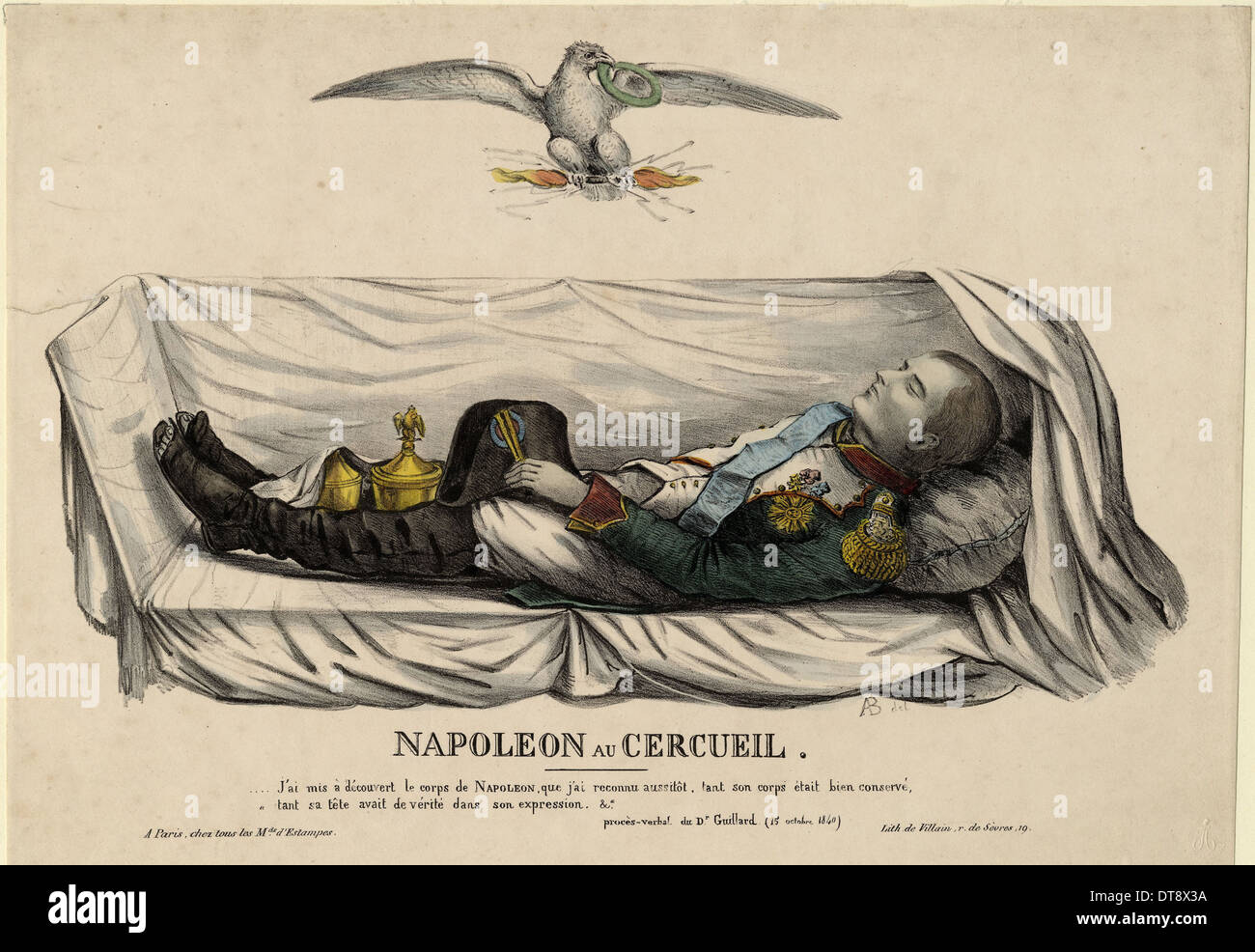 Napoleone la bara, c. 1840. Artista: Anonimo Foto Stock