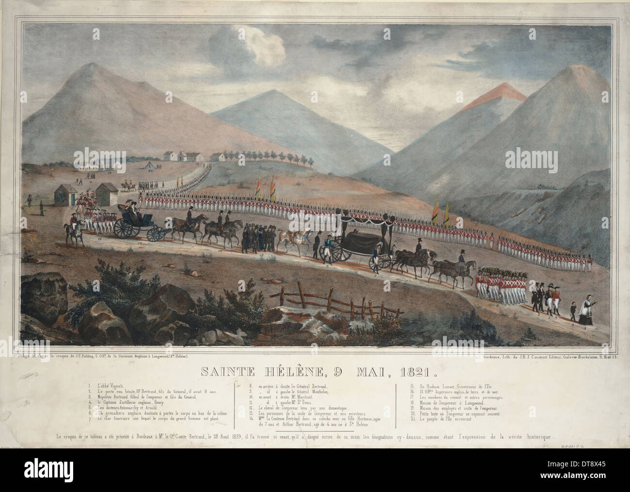 Saint Helena, 9 maggio 1821, 1839. Artista: Anonimo Foto Stock