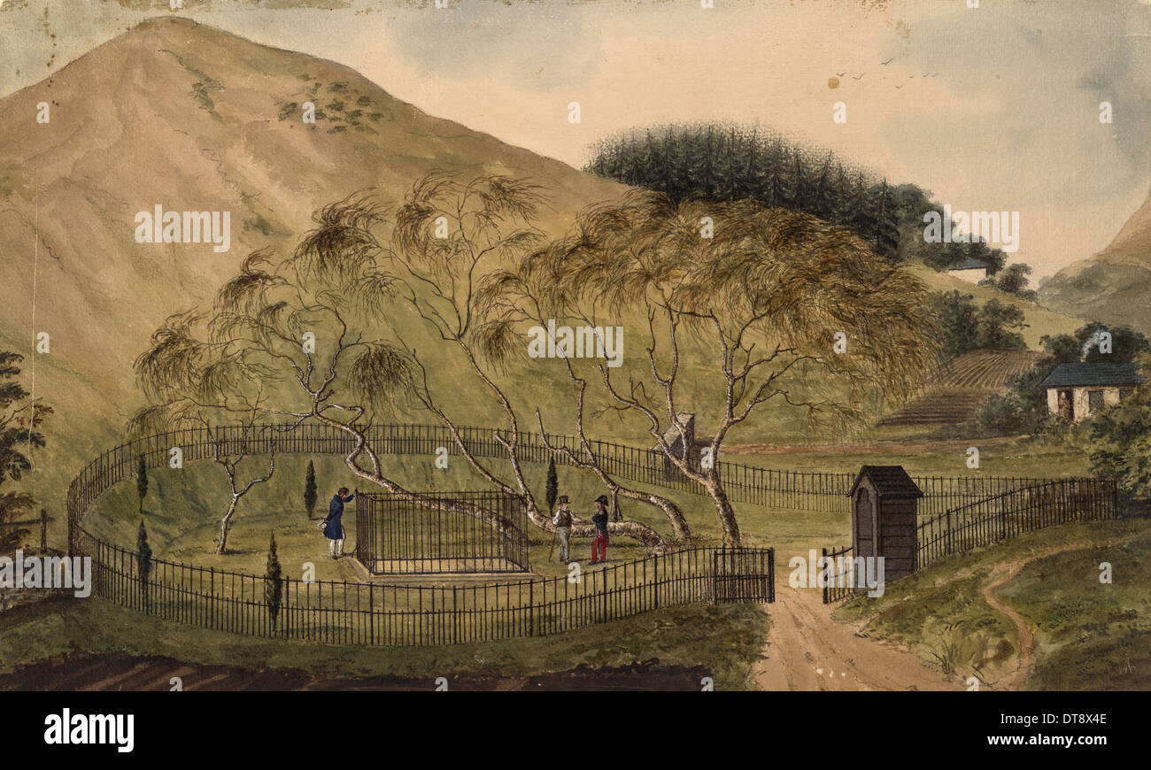 Napoleone in luogo di sepoltura su Sant'Elena, 1833. Artista: Anonimo Foto Stock