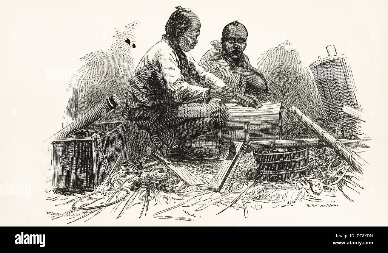 Giapponese coopers - Incisione britannica del XIX secolo Foto Stock