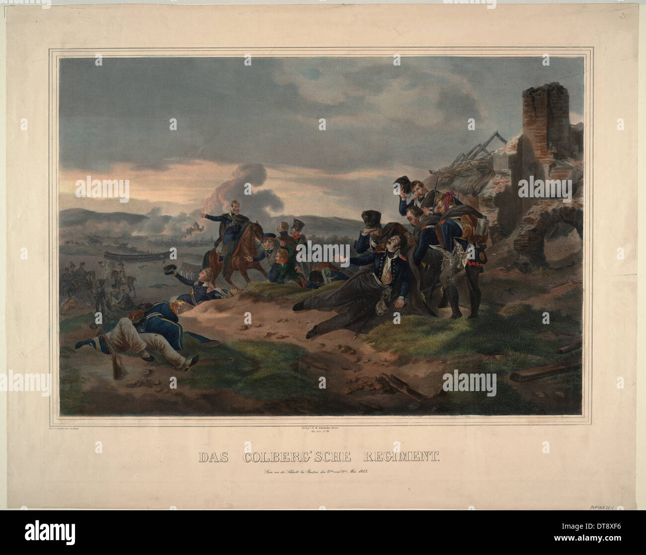 Il reggimento Colberg alla battaglia di Bautzen. Artista: Elsholtz, Ludwig (1805-1850) Foto Stock