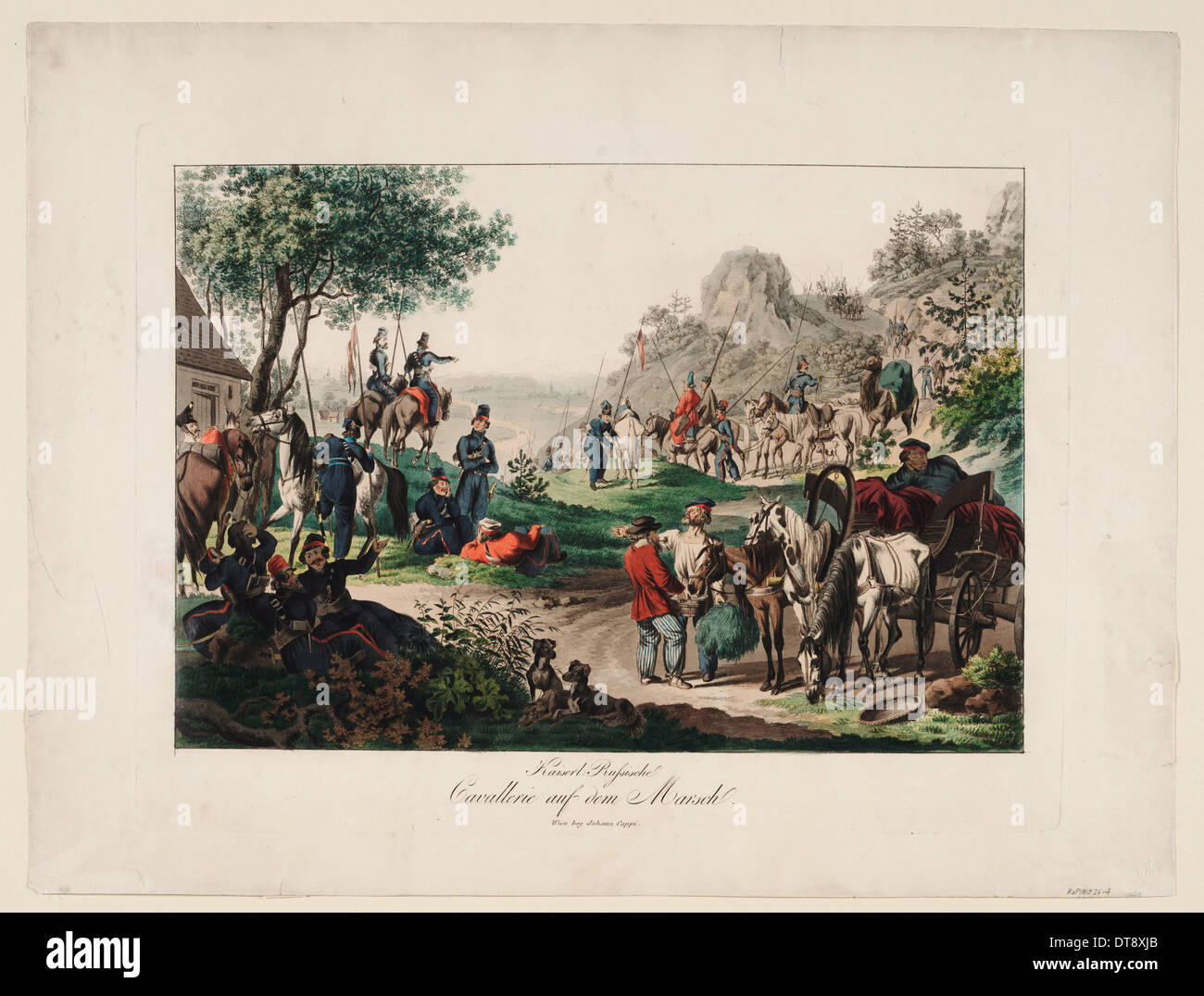 Imperiale Russo sulla cavalleria del marzo 1813. Artista: Anonimo Foto Stock