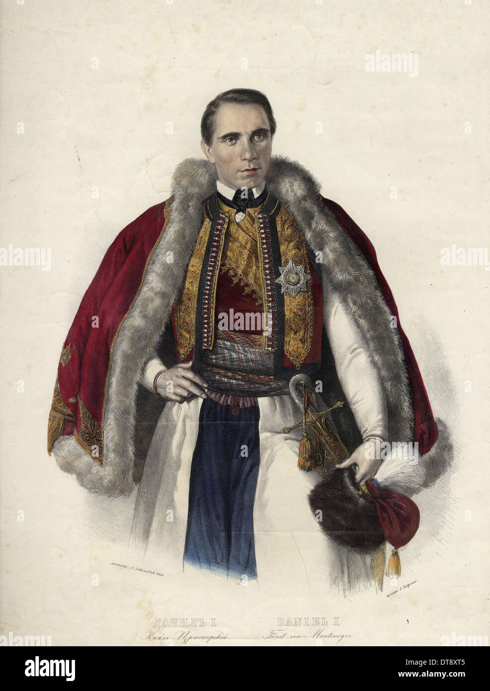 Danilo I (1826-1860), il principe del Montenegro, 1853. Artista: Anonimo Foto Stock