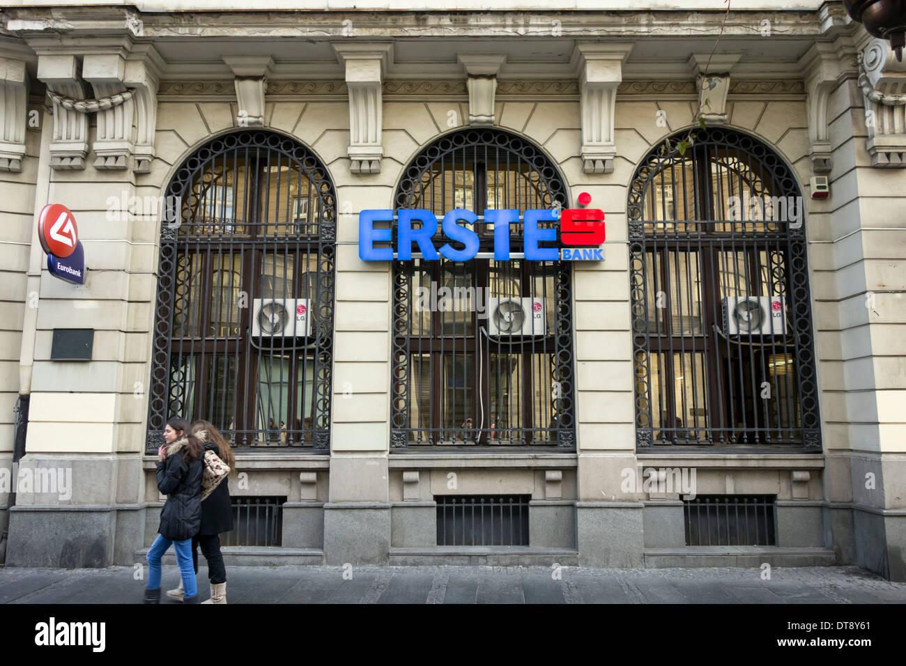 Erste Bank building office in Kneza Milosa street a Belgrado in Serbia Foto Stock