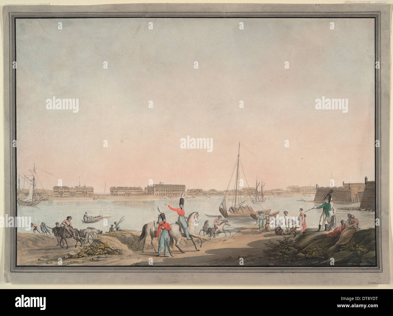 Vista di San Pietroburgo da Neva, 1808. Artista: martello, Christian Gottlieb (1779-1864) Foto Stock