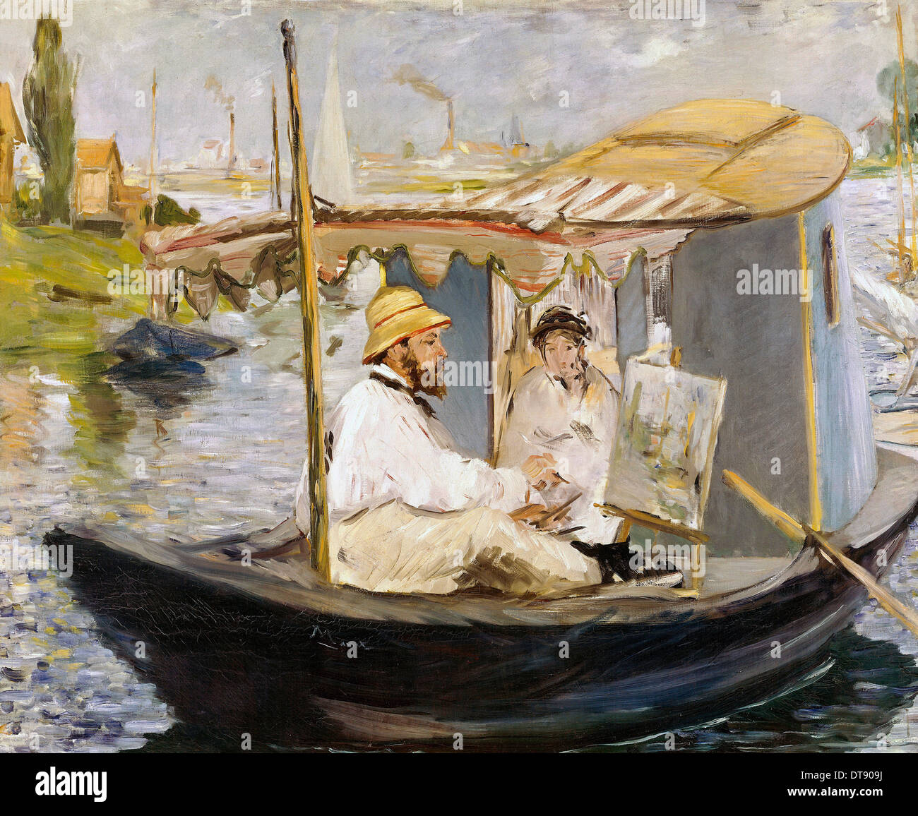 La barca (Claude Monet a Argenteuil), 1874. Artista: Manet, Édouard (1832-1883) Foto Stock