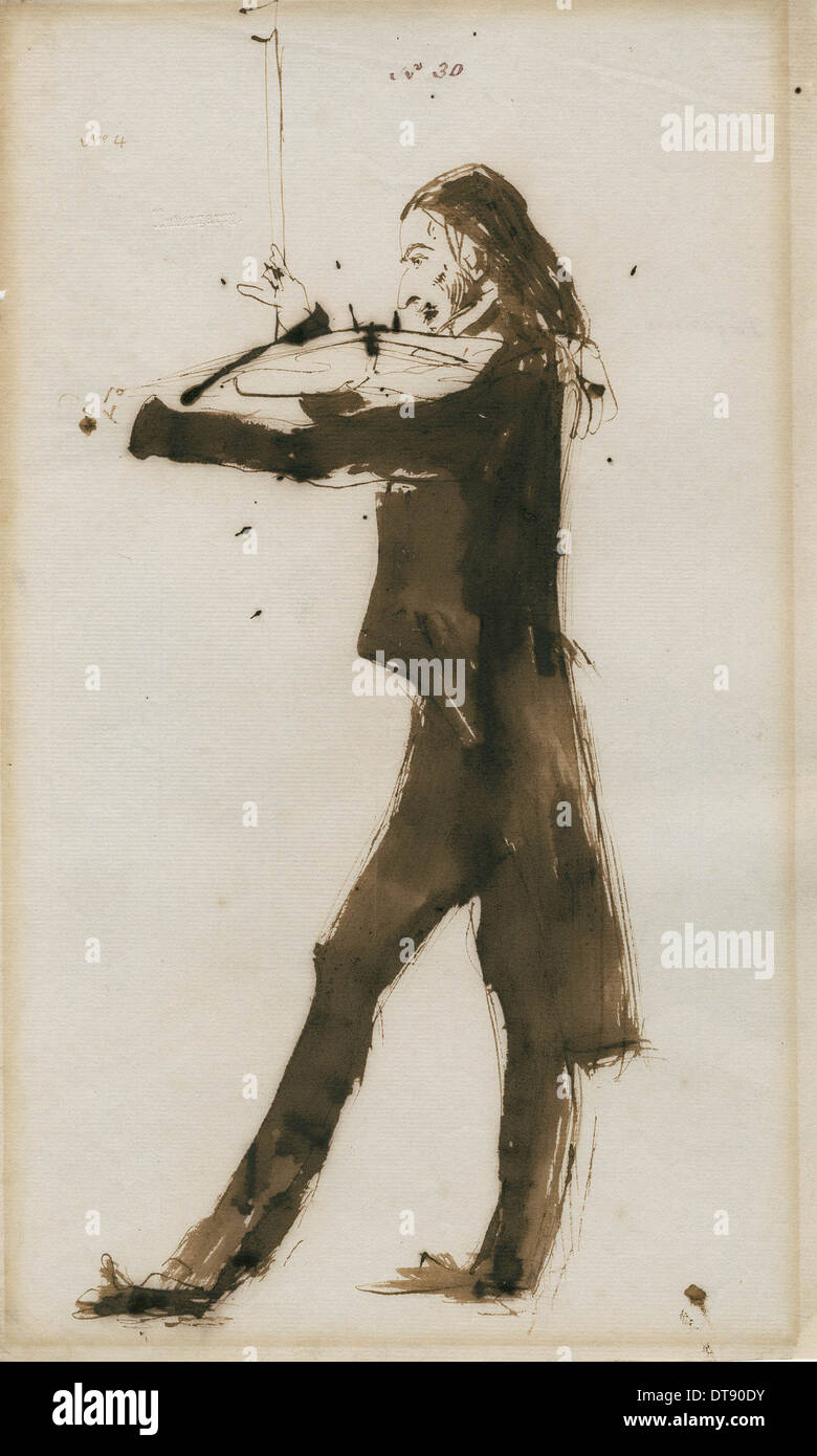 Ritratto di Niccolò Paganini (1782-1840), 1831. Artista: Landseer Sir Edwin Henry (1802-1873) Foto Stock