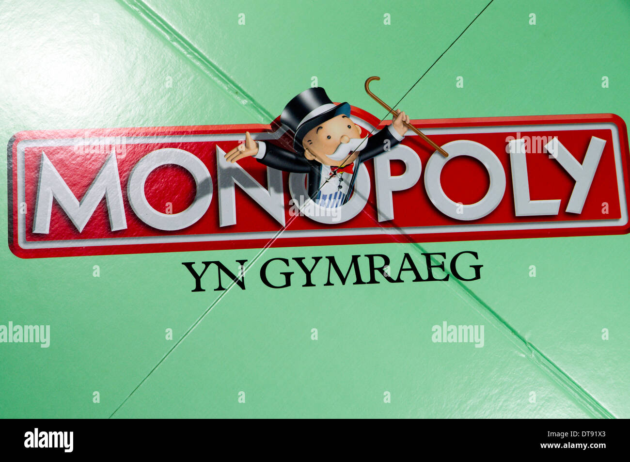 Lingua gallese versione del gioco di Monopoli. Foto Stock