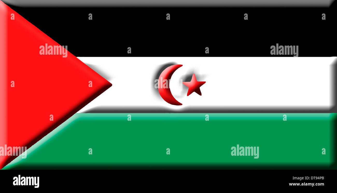 Araba Saharawi Repubblica Democratica (SADR) [il Sahara occidentale] - bandiera nazionale Foto Stock
